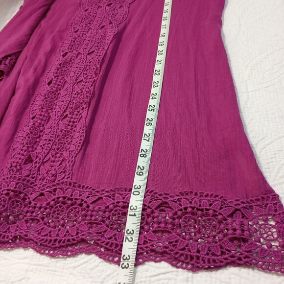 La Blanca Womens Crochet Trim Tunic Cover-Up Pink S 100% Cotton - Picture 11 of 11